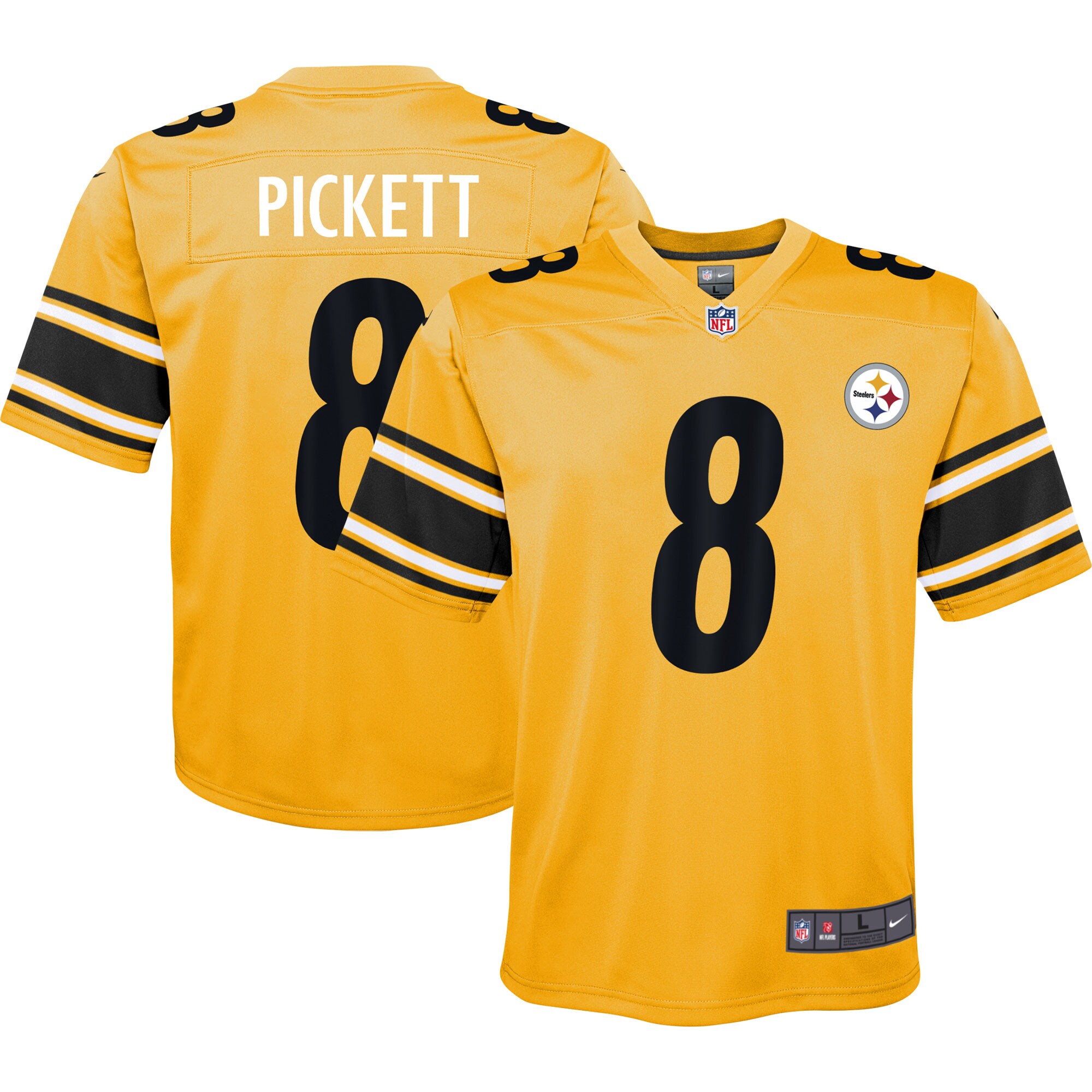Youth Pittsburgh Steelers Kenny Pickett Gold Inverted Game Jersey Js4022