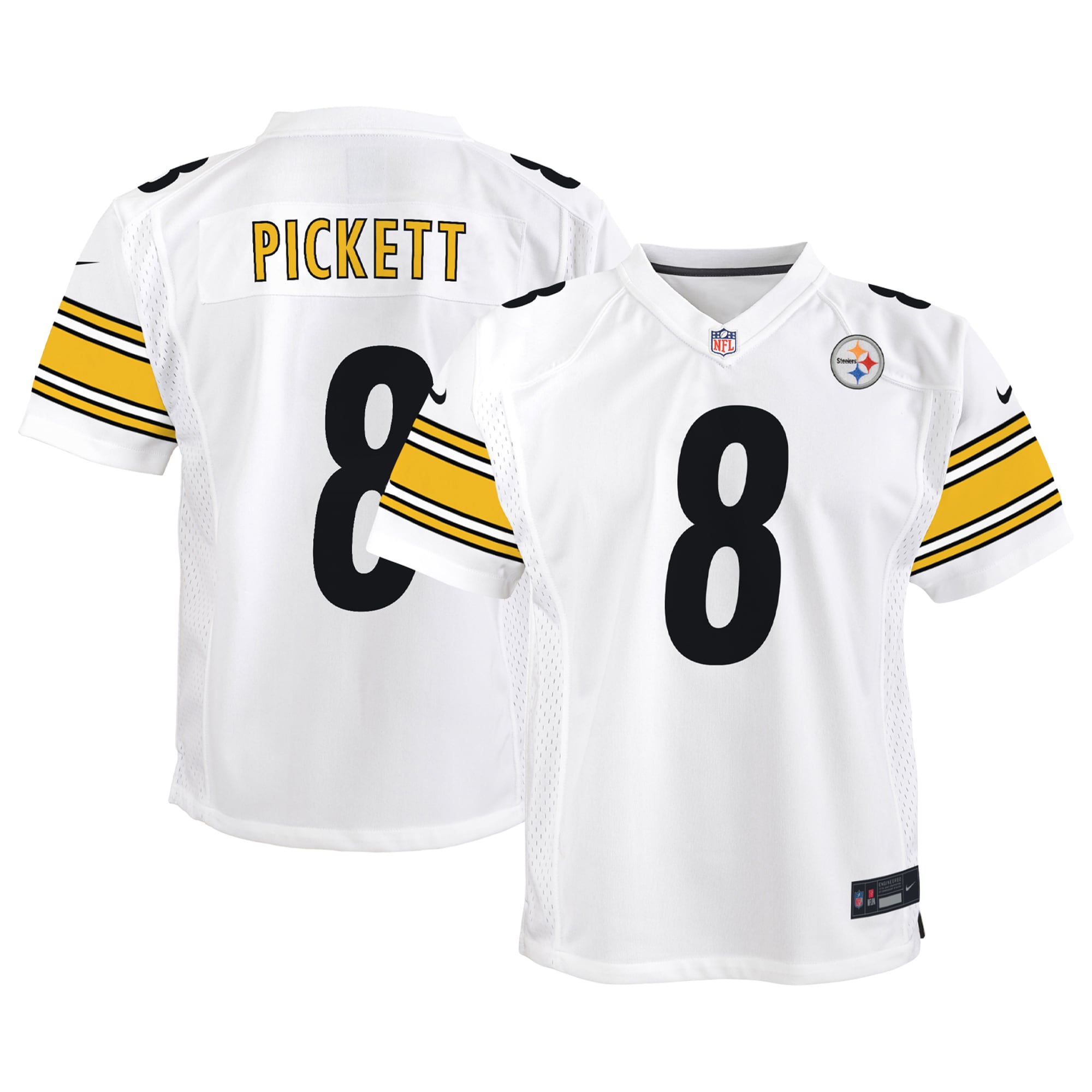Youth Pittsburgh Steelers Kenny Pickett White Game Jersey Js6681