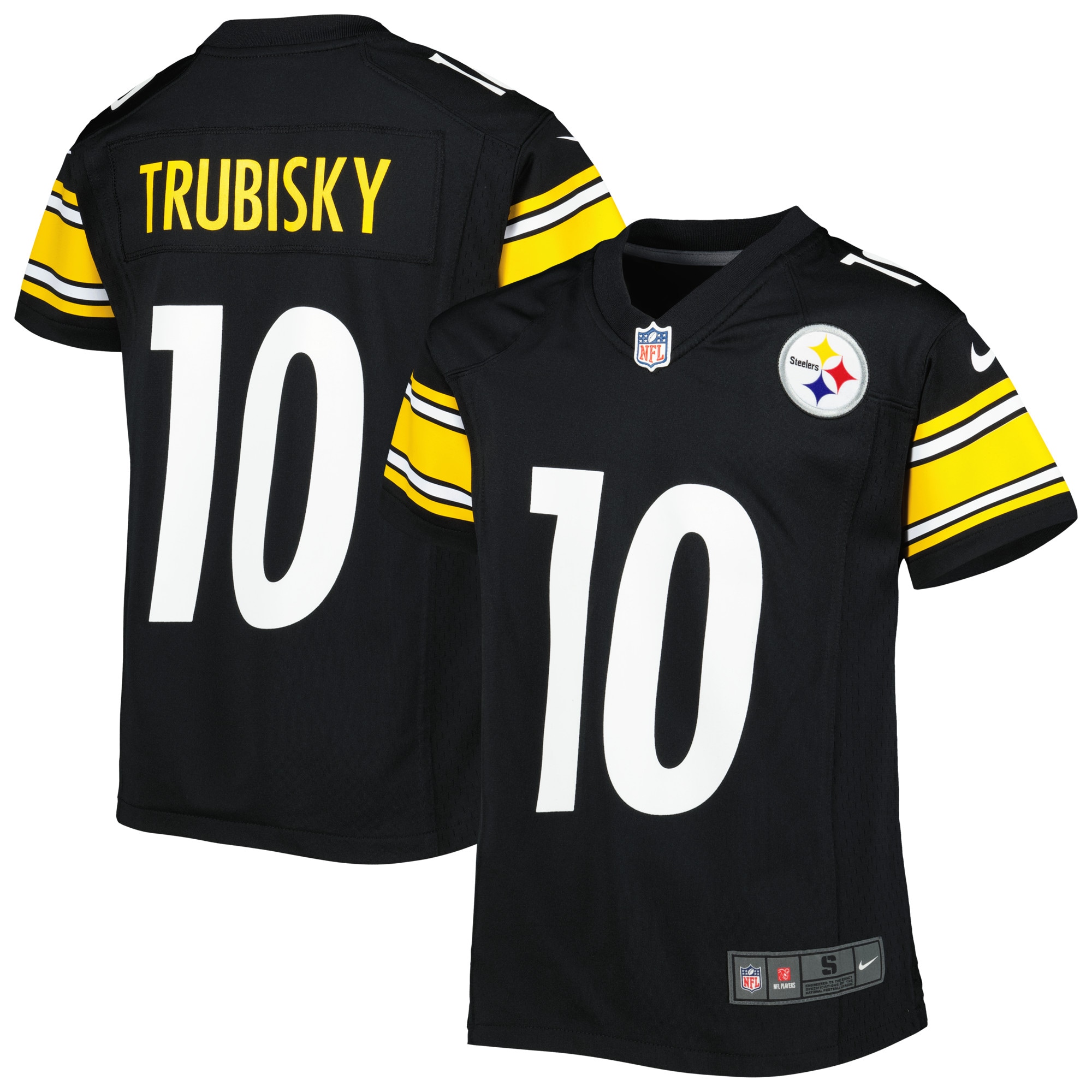 Youth Pittsburgh Steelers Mitchell Trubisky Black Game Jersey Js2327