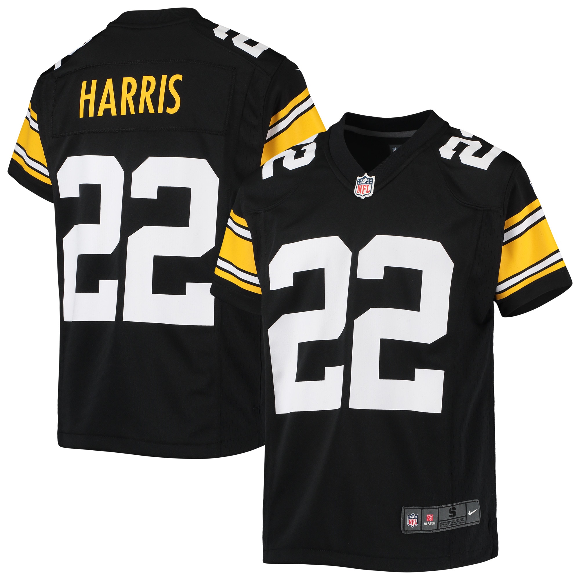 Youth Pittsburgh Steelers Najee Harris Black Game Jersey Js6529