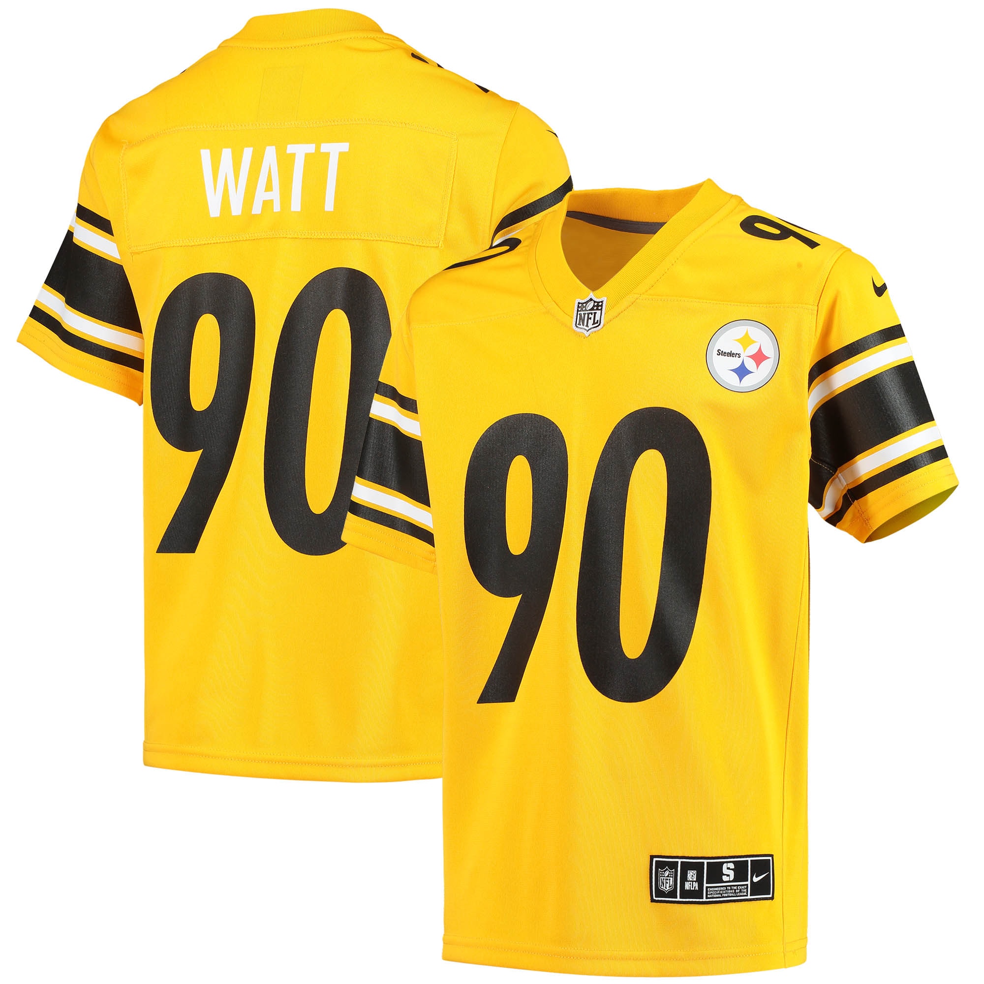 Youth Pittsburgh Steelers T.j. Watt Gold Inverted Team Game Jersey Js1815