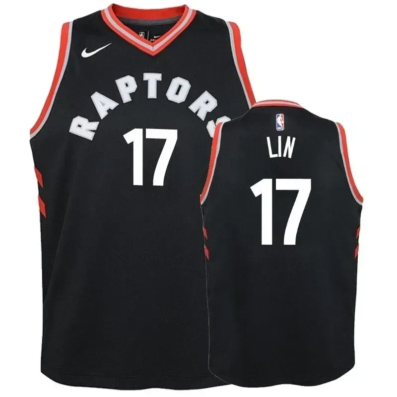 Youth Raptors Jeremy Lin 17 2018-19 Statet Black Jersey