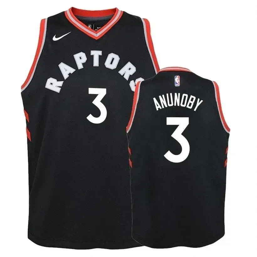 Youth Raptors Og Anunoby 3 Statet Black Jersey