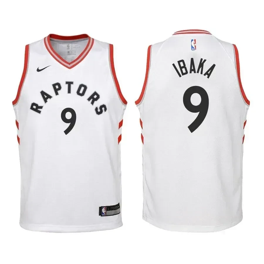 Youth Raptors Serge Ibaka 9 Association Edition White Jersey