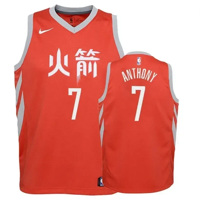 Youth Rockets Carmelo Anthony 7 City Edition Red Jersey