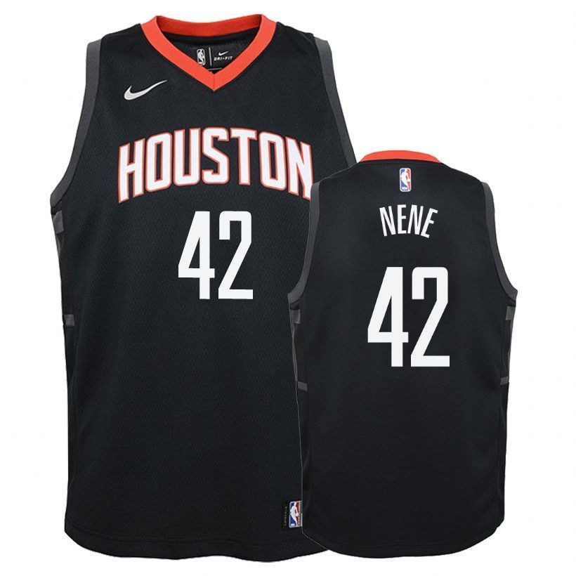 Youth Rockets Nene 42 Statet Black Jersey