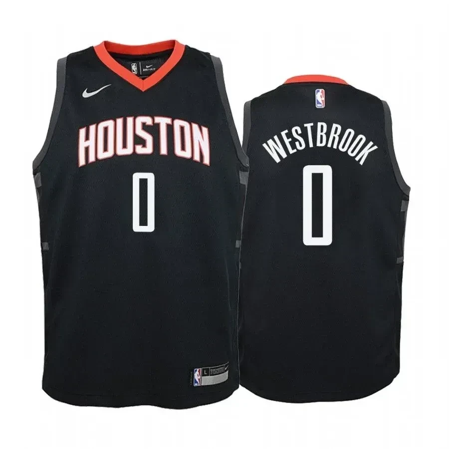 Youth Russell Westbrook Houston Rockets Black Statet Jersey