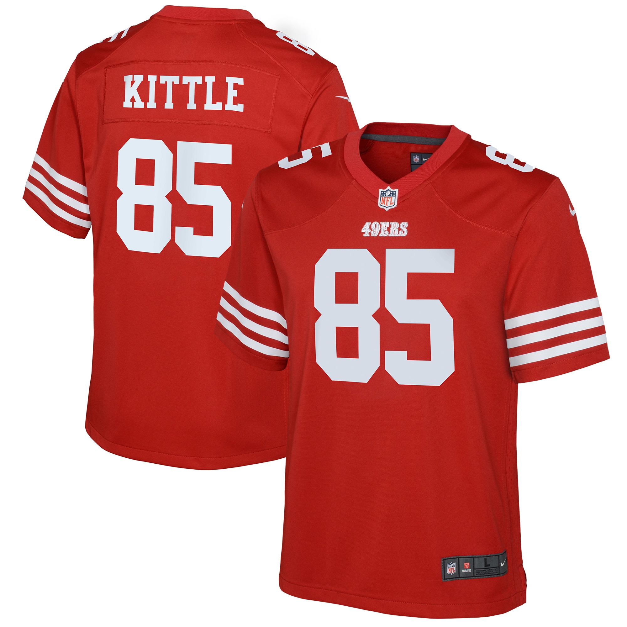 Youth San Francisco 49ers George Kittle Scarlet Game Jersey Js7287