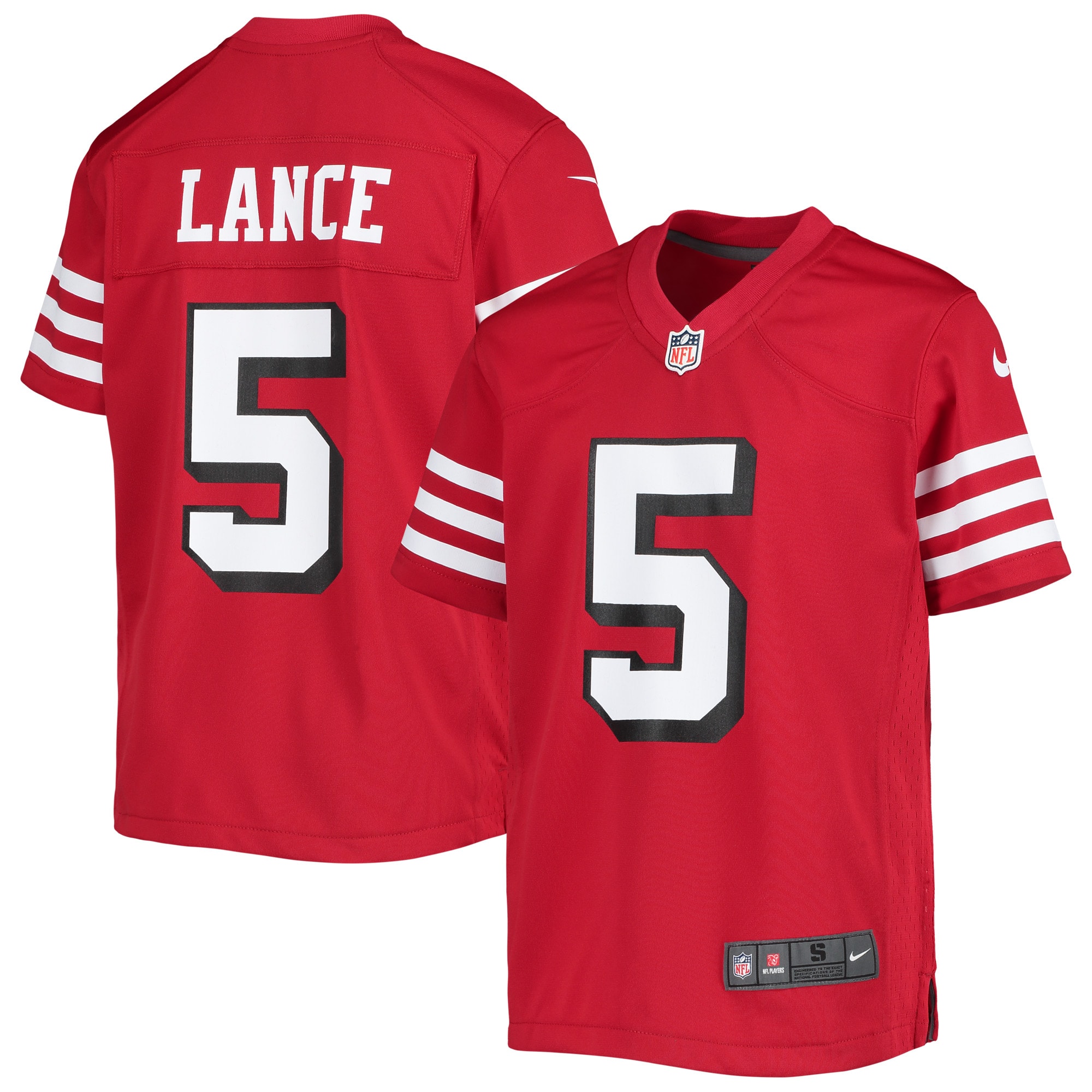 Youth San Francisco 49ers Trey Lance Scarlet Game Jersey Js3516