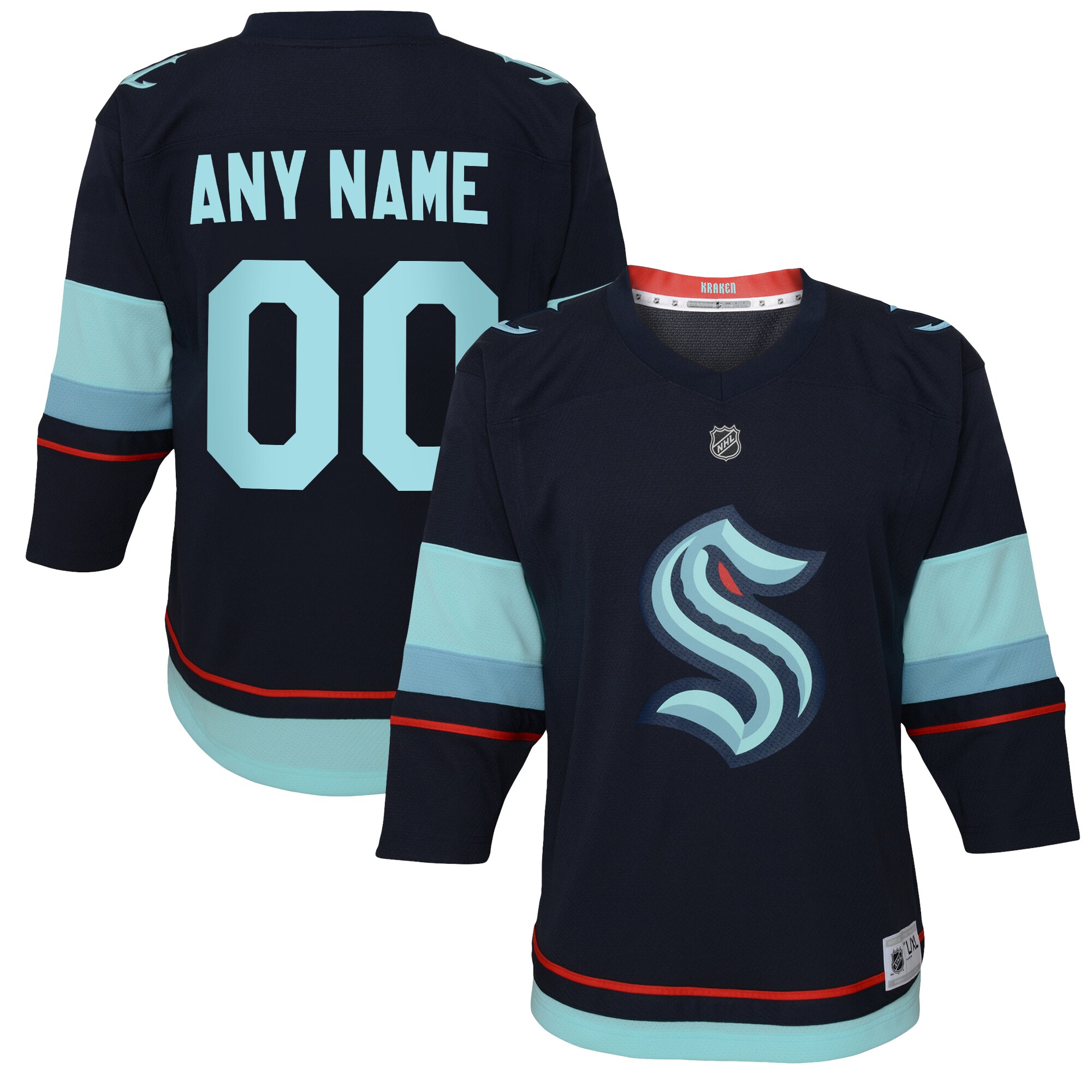 Youth Seattle Kraken Navy Home Custom Jersey