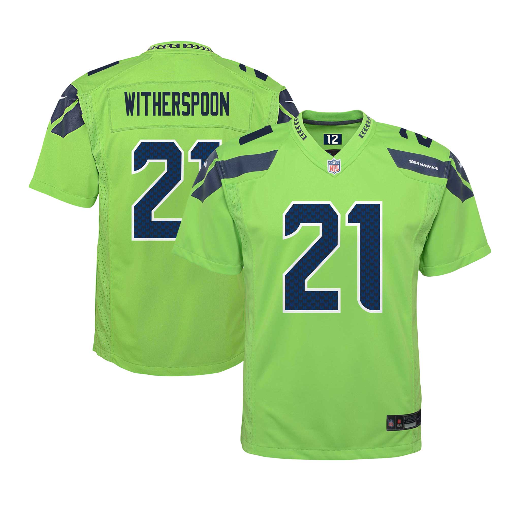 Youth Seattle Seahawks Devon Witherspoon Neon Green Alternate Player Game Jersey Js8889