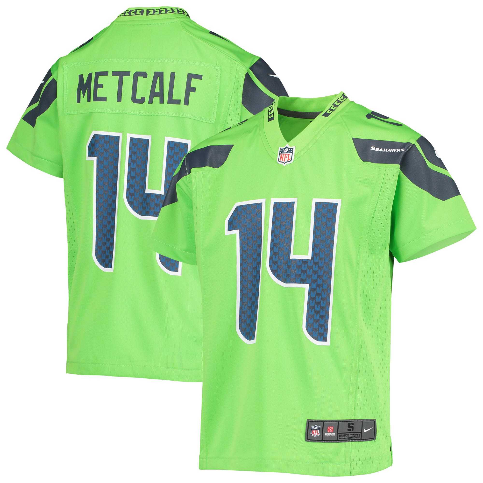 Youth Seattle Seahawks Dk Metcalf Neon Green Game Jersey Js6910