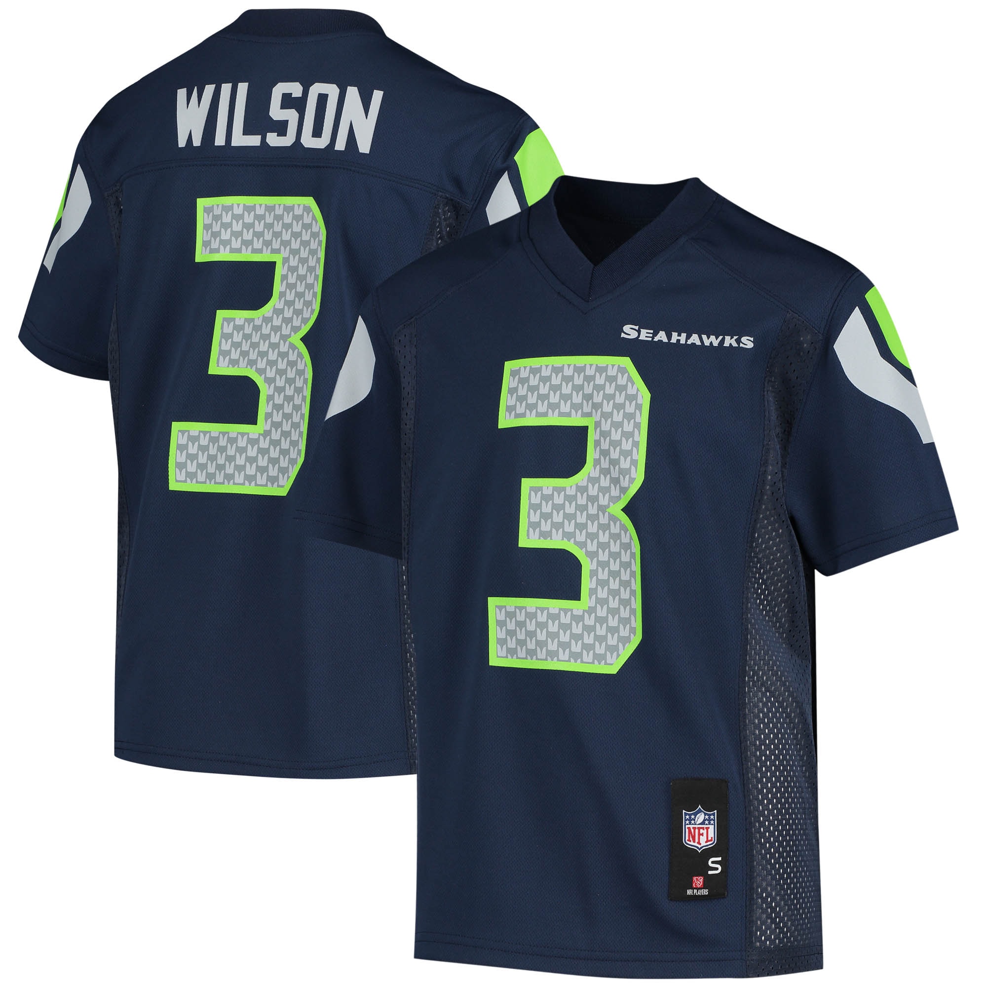 Youth Seattle Seahawks Russell Wilson College Navy Player Jersey Js9925