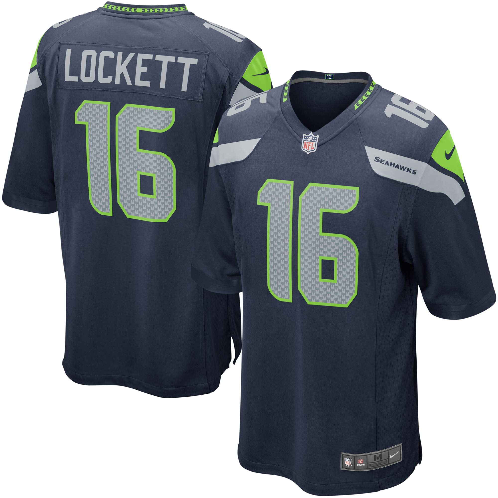 Youth Seattle Seahawks Tyler Lockett Navy Game Jersey Js6791