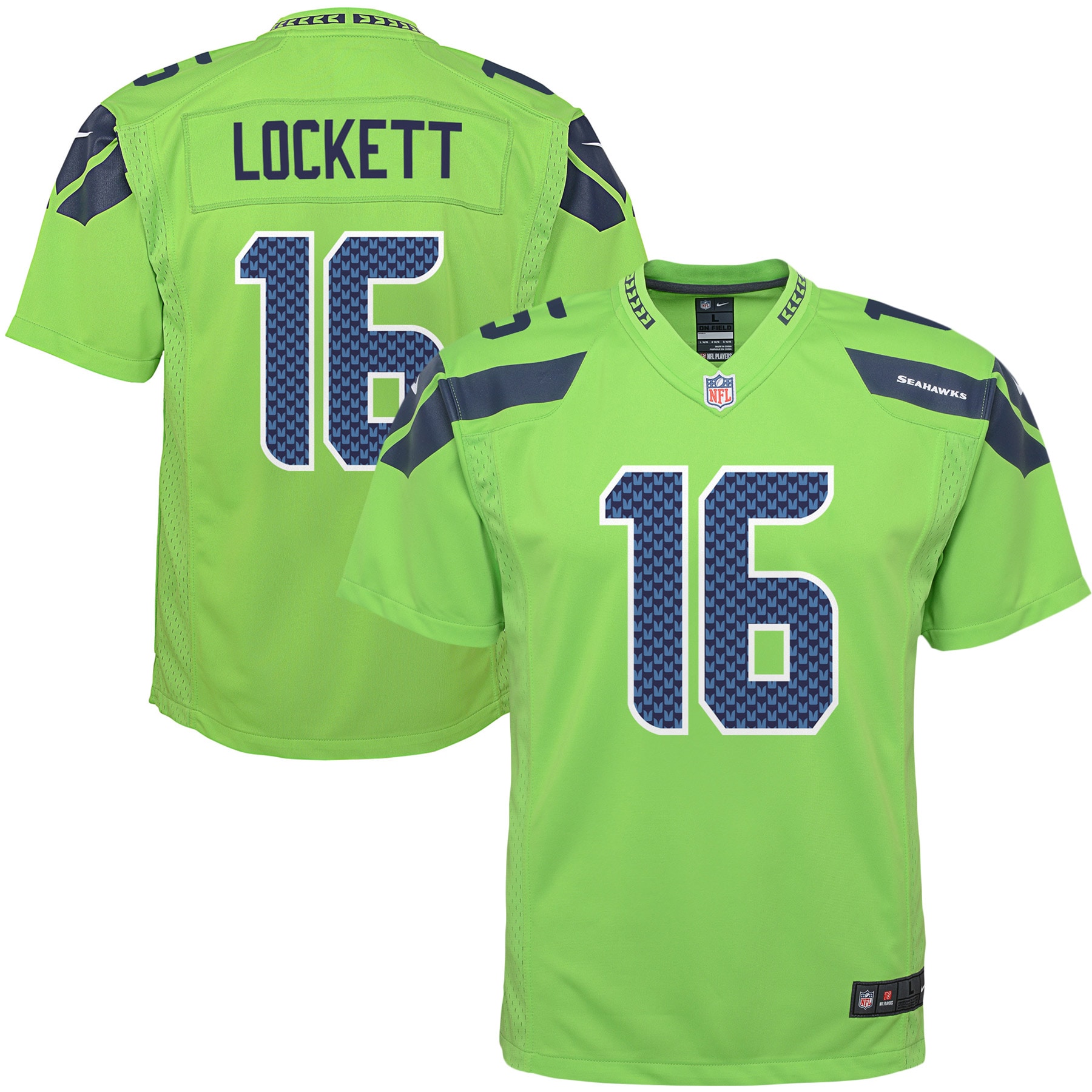 Youth Seattle Seahawks Tyler Lockett Neon Green Game Jersey Js1154