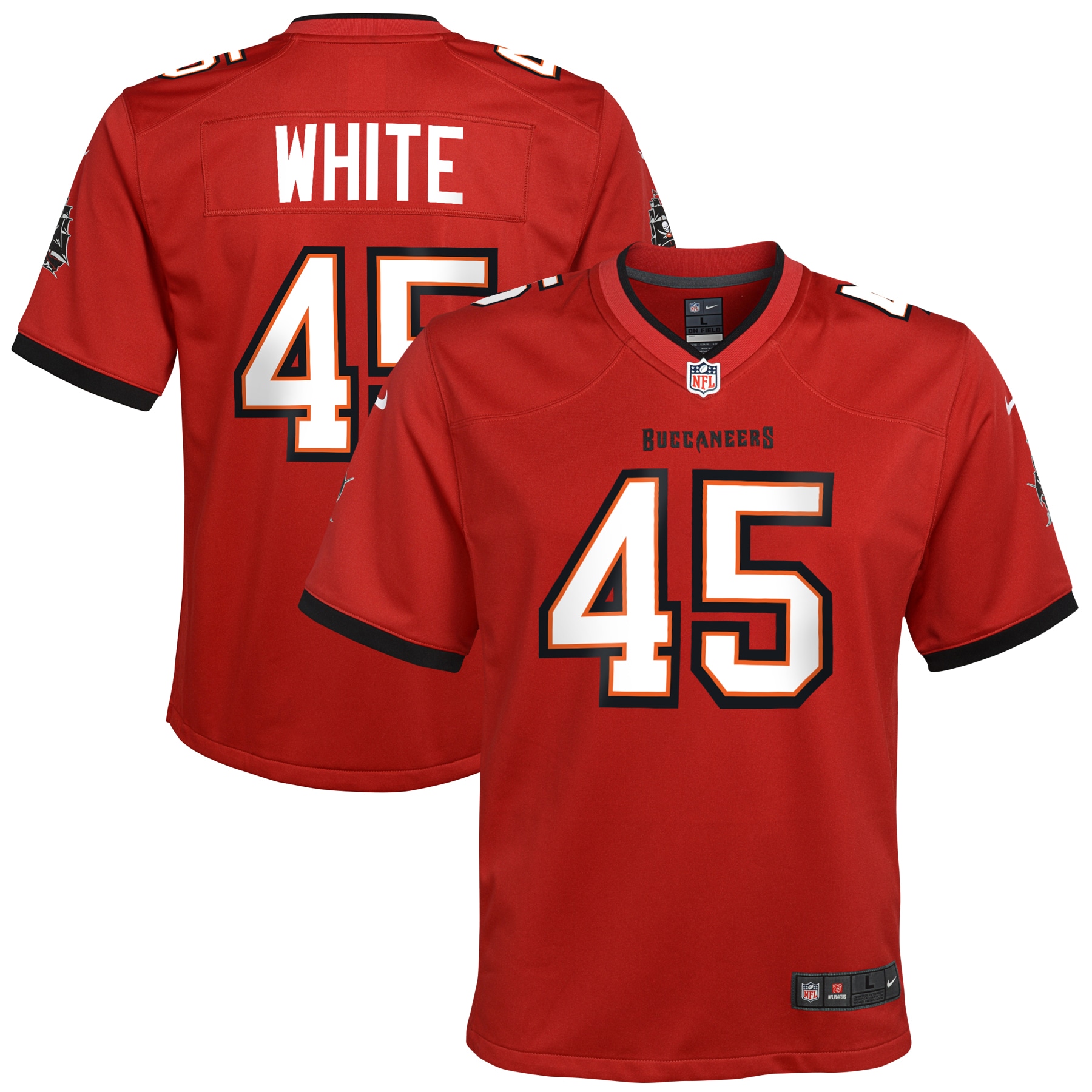 Youth Tampa Bay Buccaneers Devin White Red Game Jersey Js3288