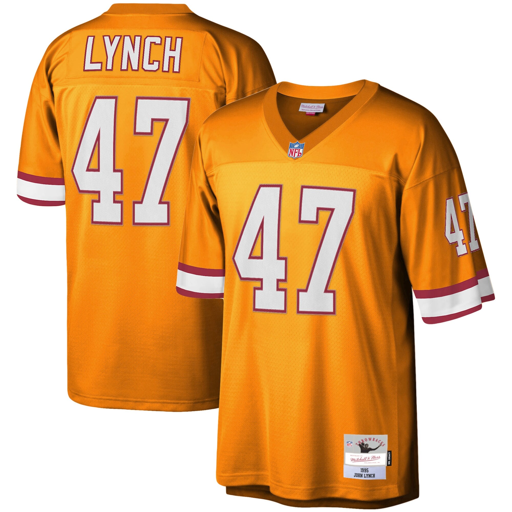 Youth Tampa Bay Buccaneers John Lynch Mitchell & Ness Orange 1995 Retired Player Legacy Jersey Js3192