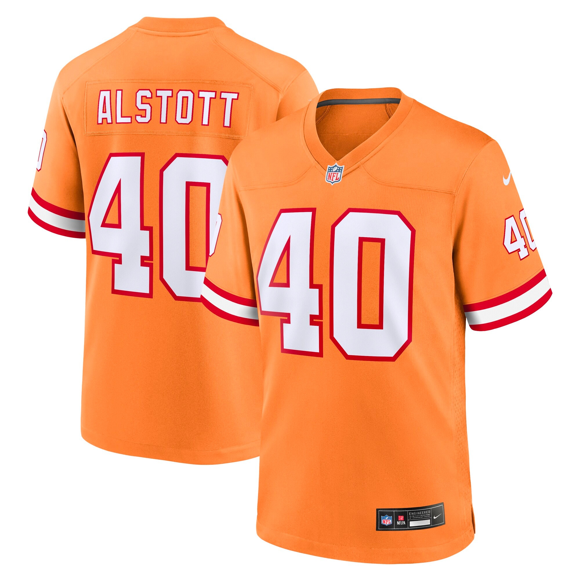 Youth Tampa Bay Buccaneers Mike Alstott Orange Retired Player Game Jersey Js7373