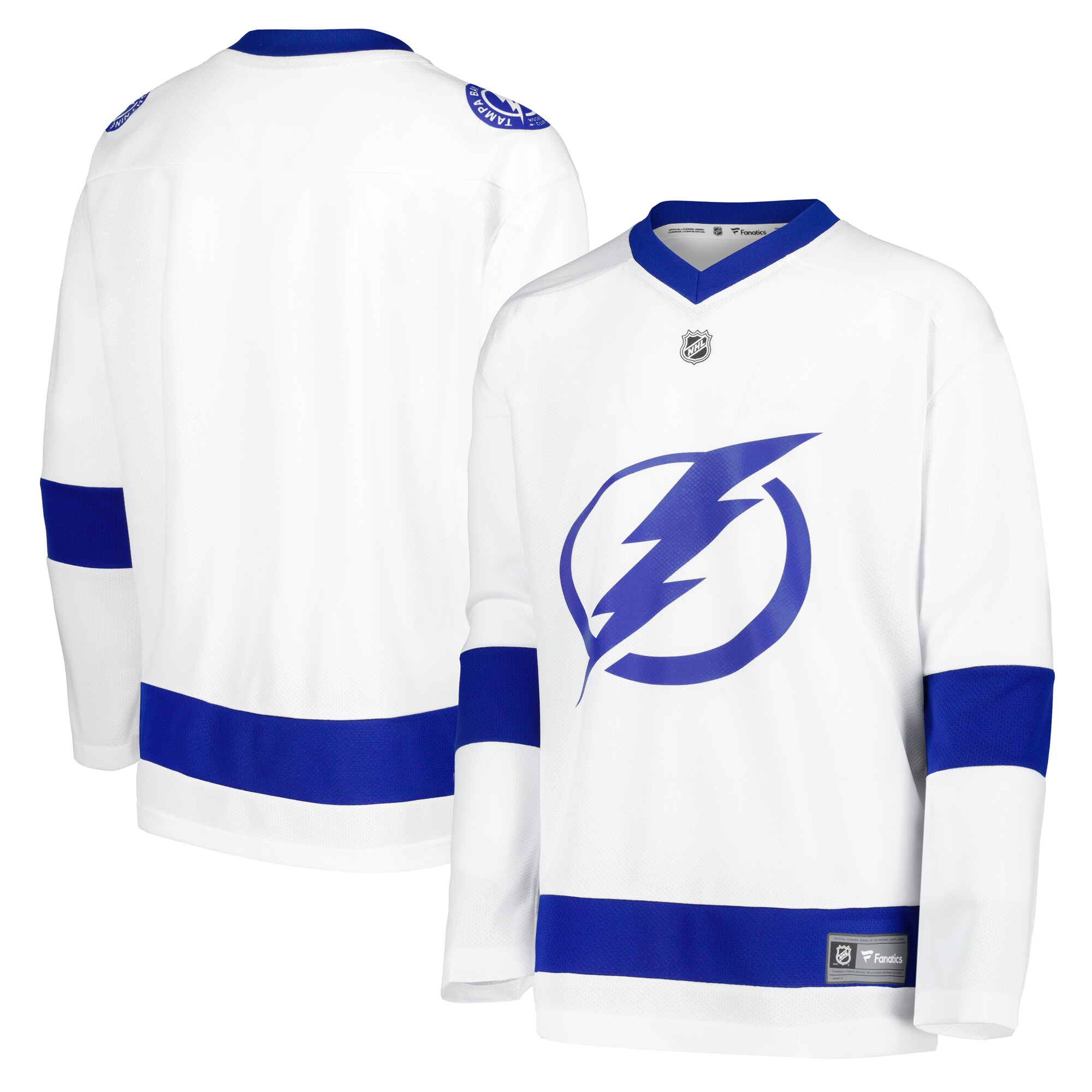 Youth Tampa Bay Lightning White Away Blank Jersey