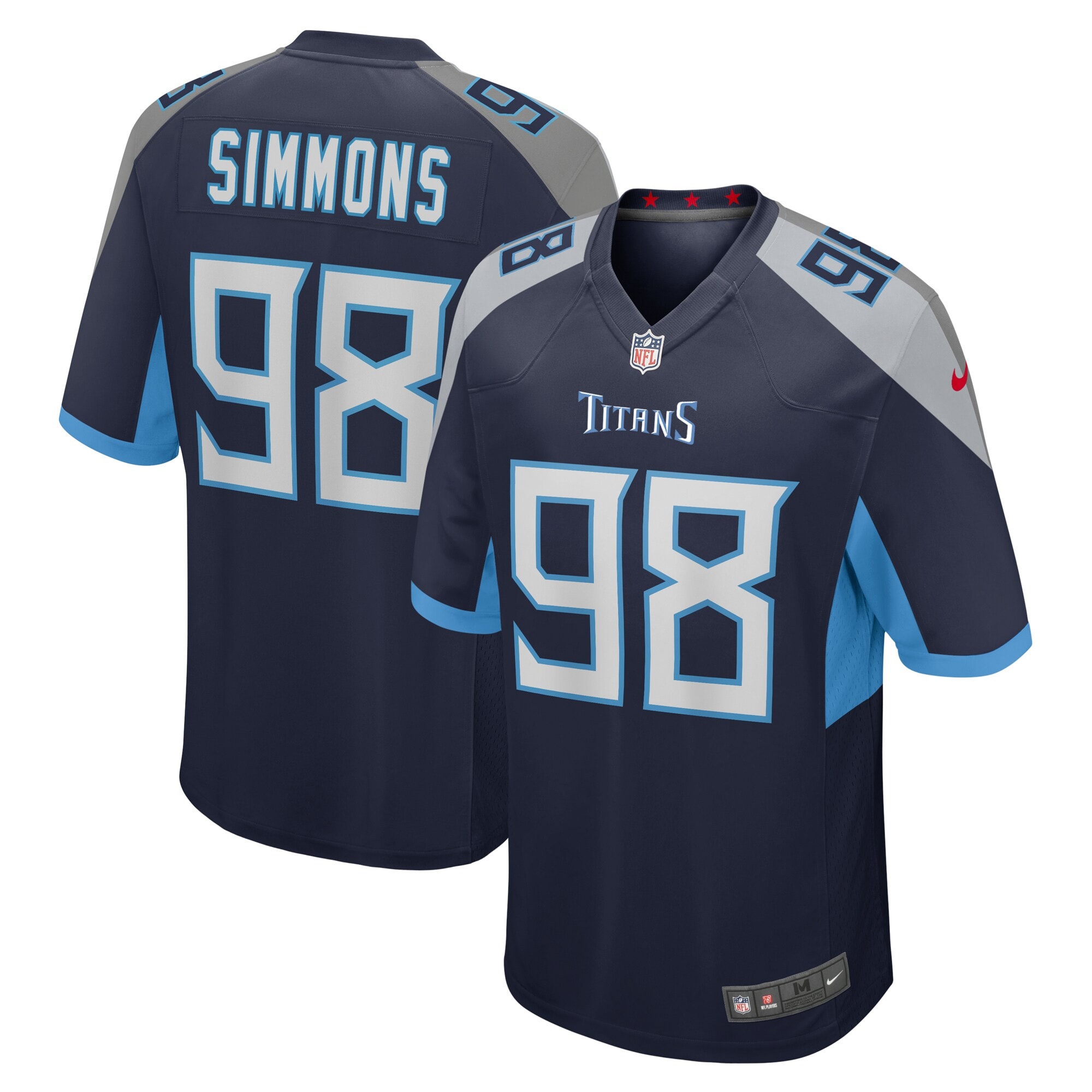 Youth Tennessee Titans Jeffery Simmons Navy Team Game Jersey Js8544