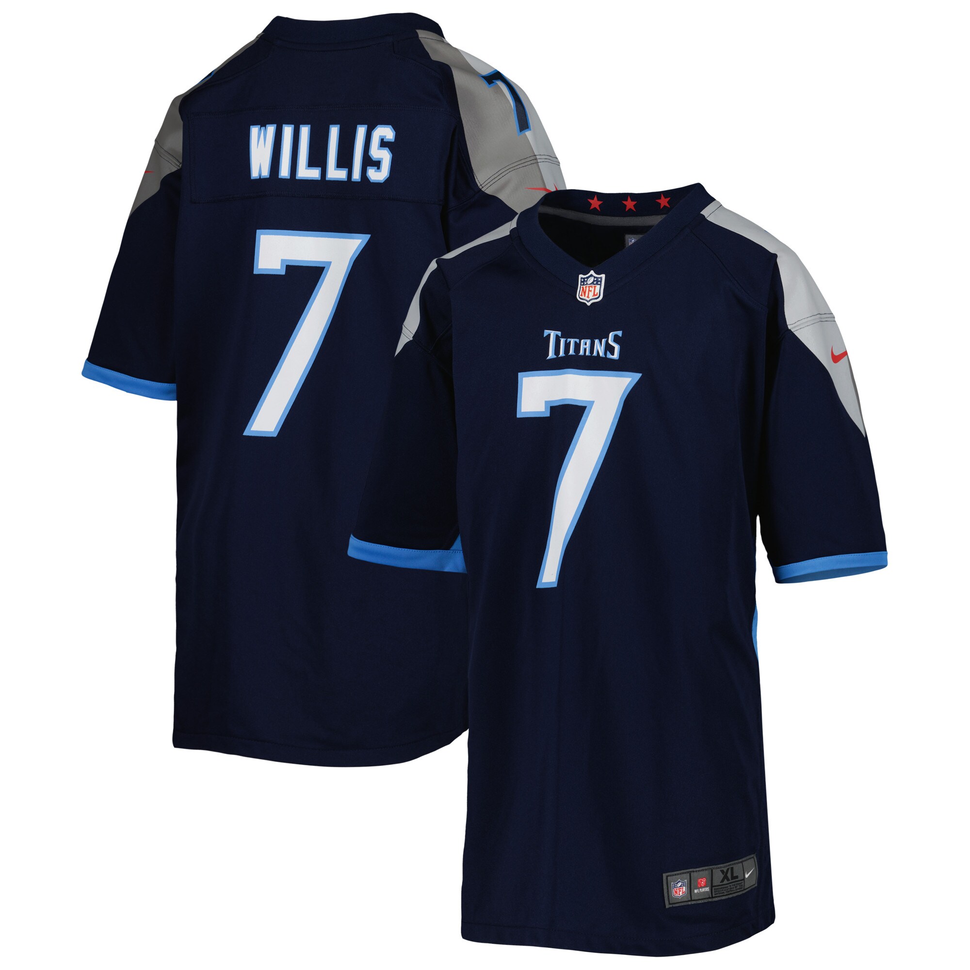 Youth Tennessee Titans Malik Willis Navy Game Jersey Js4999
