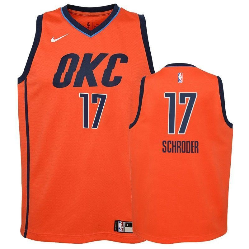 Youth Thunder Dennis Schroder 17 2018-19 Earned Orange Jersey