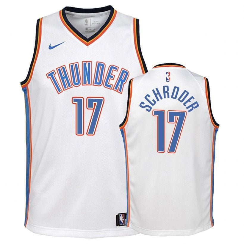 Youth Thunder Dennis Schroder 17 Association White Jersey