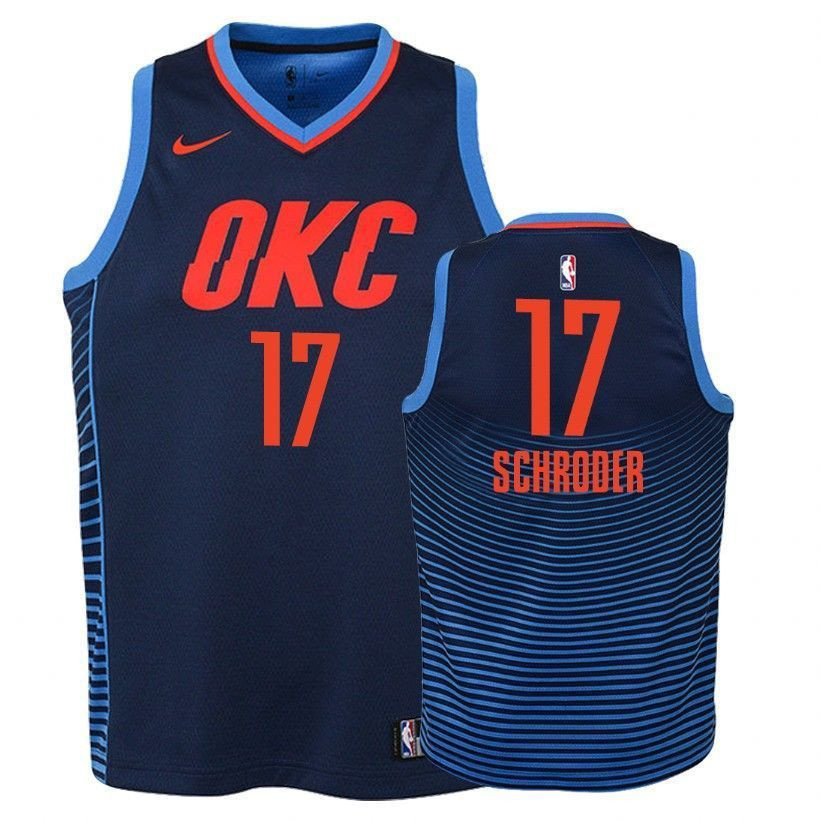 Youth Thunder Dennis Schroder 17 Statet Navy Jersey