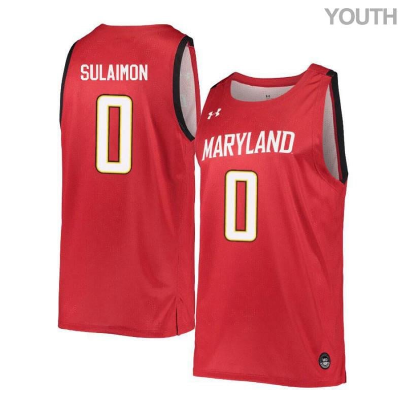 Youth Under Armour 0 Rasheed Sulaimon Red Retro Maryland Terrapins Basketball Jersey
