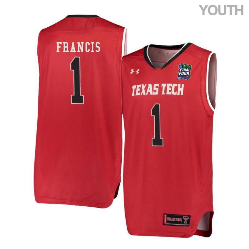 Youth Under Armour 1 Brandone Francis Red Texas Tech Red Raiders Basketball Jersey