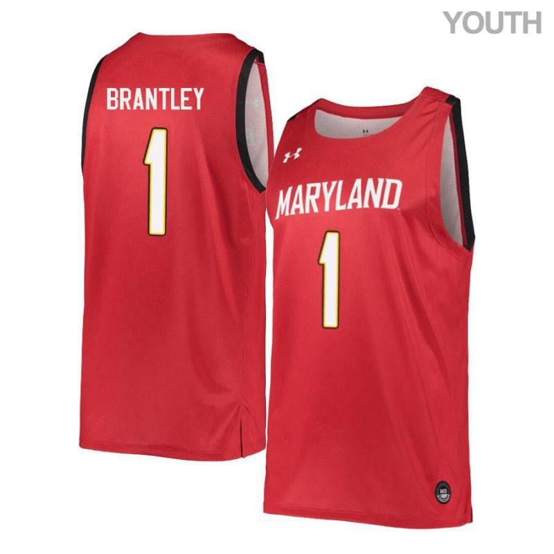 Youth Under Armour 1 Jaylen Brantley Red Retro Maryland Terrapins Basketball Jersey