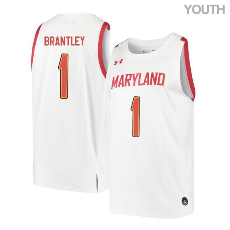Youth Under Armour 1 Jaylen Brantley White Retro Maryland Terrapins Basketball Jersey