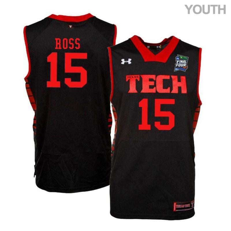 Youth Under Armour 15 Aaron Ross Black Texas Tech Red Raiders Basketball Jersey