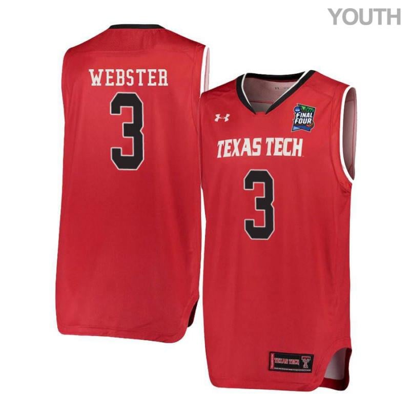 Youth Under Armour 3 Josh Webster Red Texas Tech Red Raiders Basketball Jersey