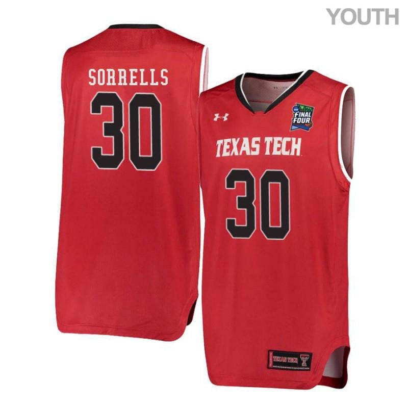 Youth Under Armour 30 Andrew Sorrells Red Texas Tech Red Raiders Basketball Jersey