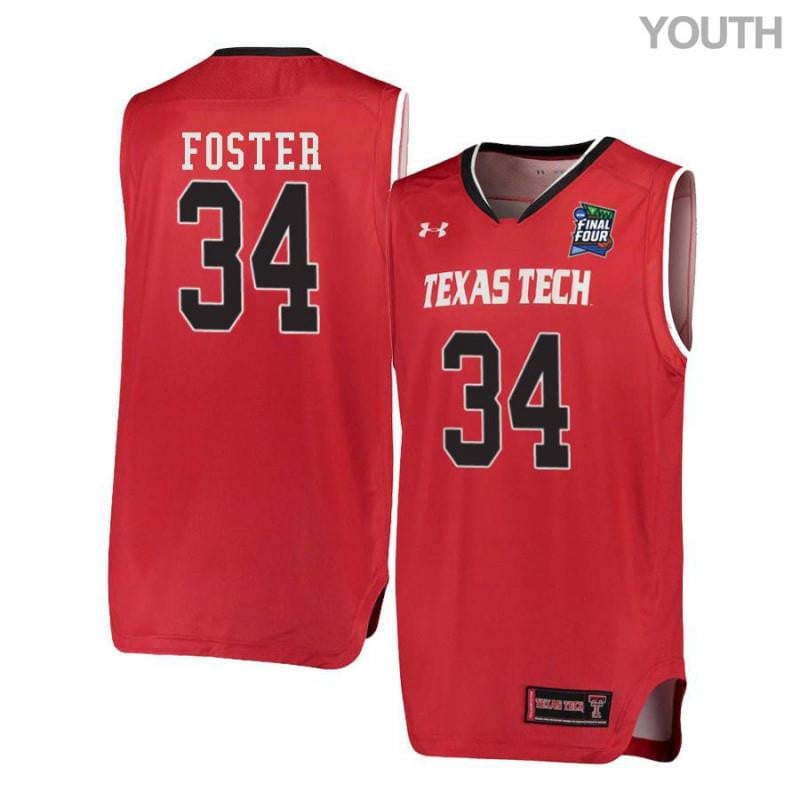 Youth Under Armour 34 Alex Foster Red Texas Tech Red Raiders Basketball Jersey