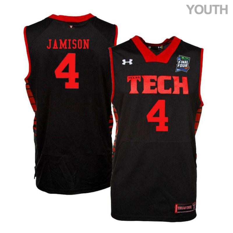 Youth Under Armour 4 Justin Jamison Black Texas Tech Red Raiders Basketball Jersey