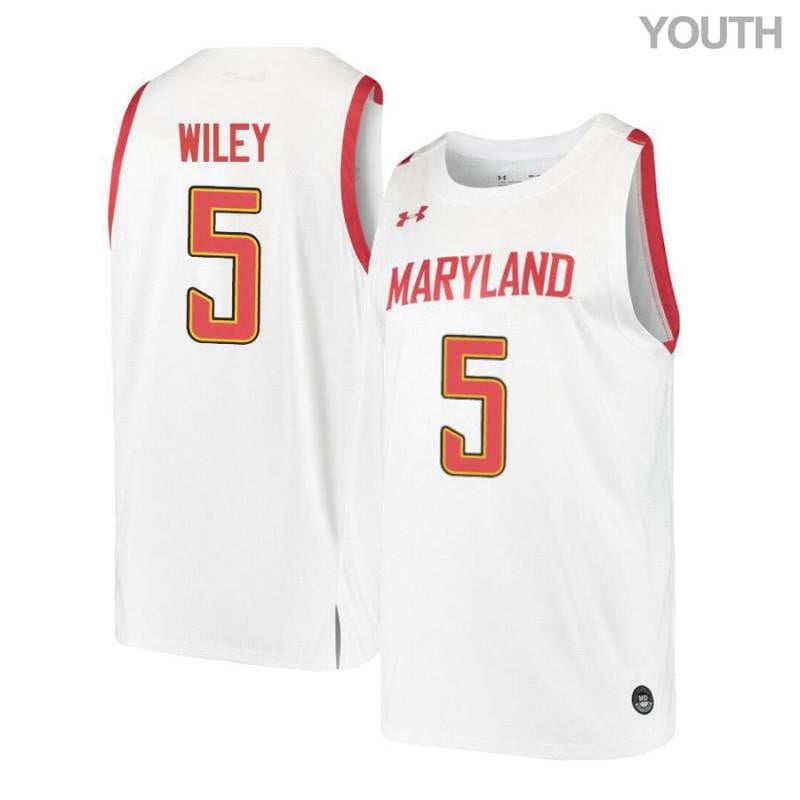 Youth Under Armour 5 Dion Wiley White Retro Maryland Terrapins Basketball Jersey
