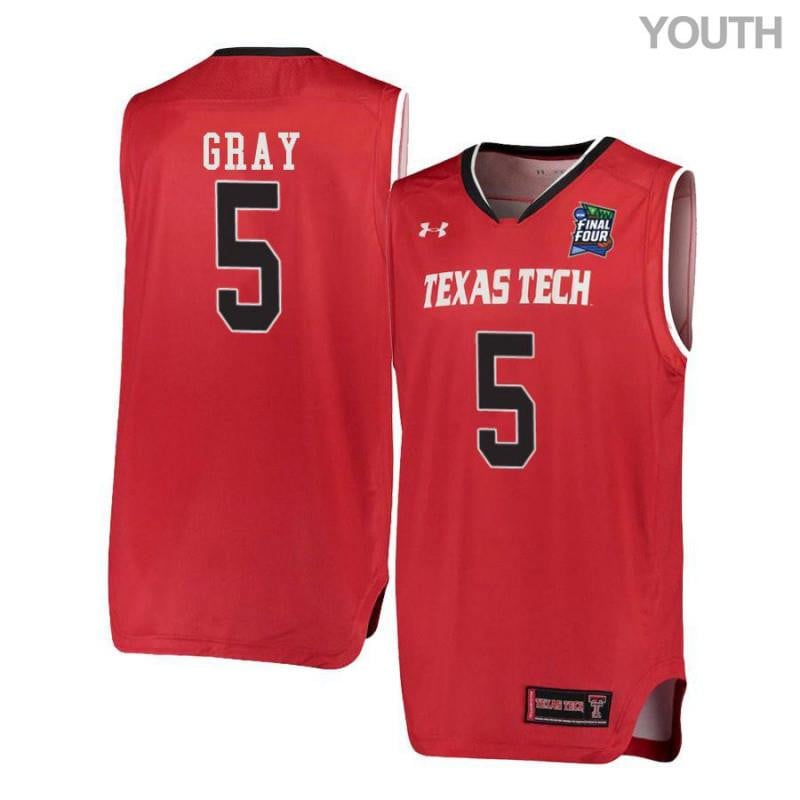 Youth Under Armour 5 Justin Gray Red Texas Tech Red Raiders Basketball Jersey