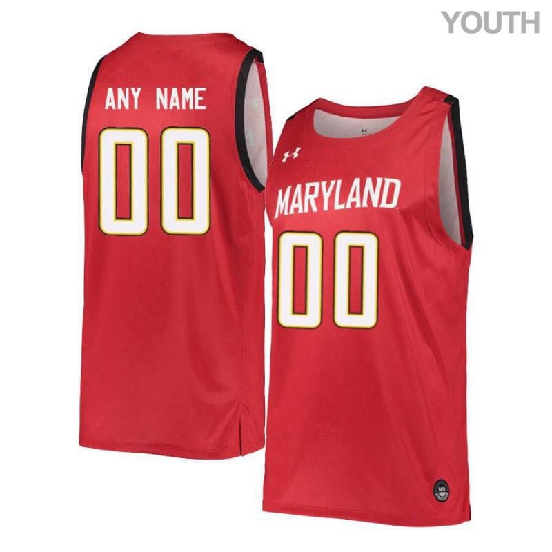 Youth Under Armour Red Retro Maryland Terrapins Custom Basketball Jersey
