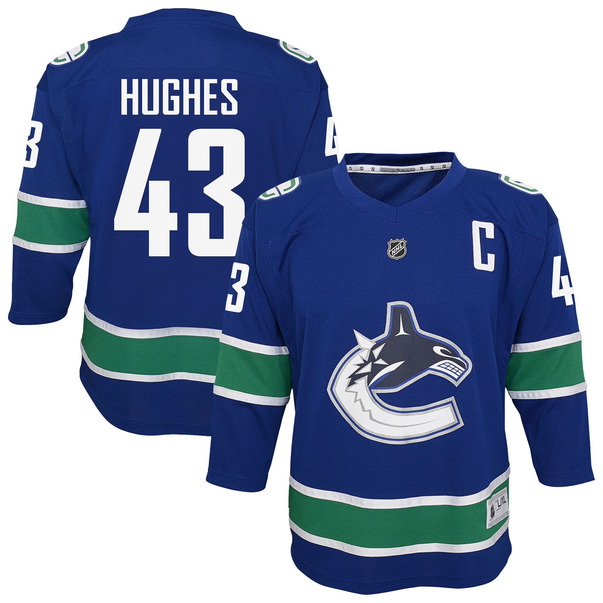 Youth Vancouver Canucks Quinn Hughes Blue Alternate Player Jersey