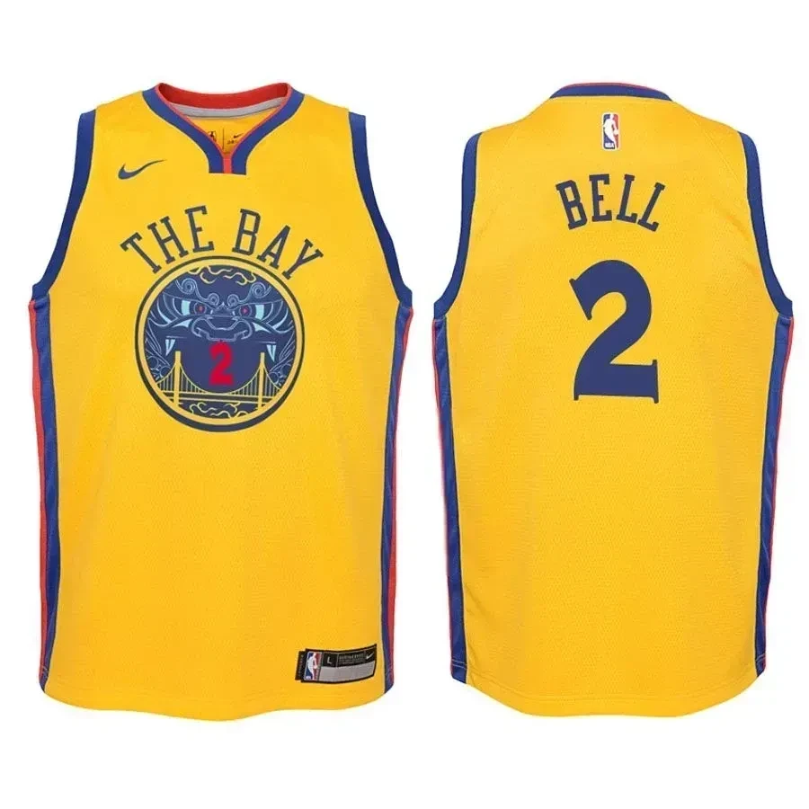 Youth Warriors Jordan Bell 2 City Edition Gold Jersey