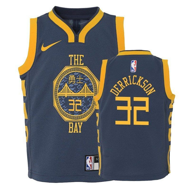Youth Warriors Marcus Derrickson 32 City Navy Jersey