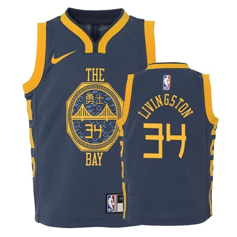 Youth Warriors Shaun Livingston 34 City Navy Jersey