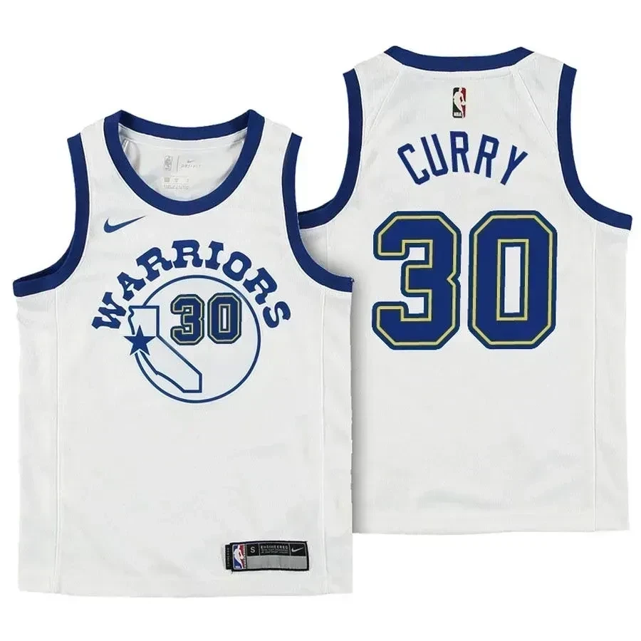 Youth Warriors Stephen Curry 30 Hardwood Classic White Jersey