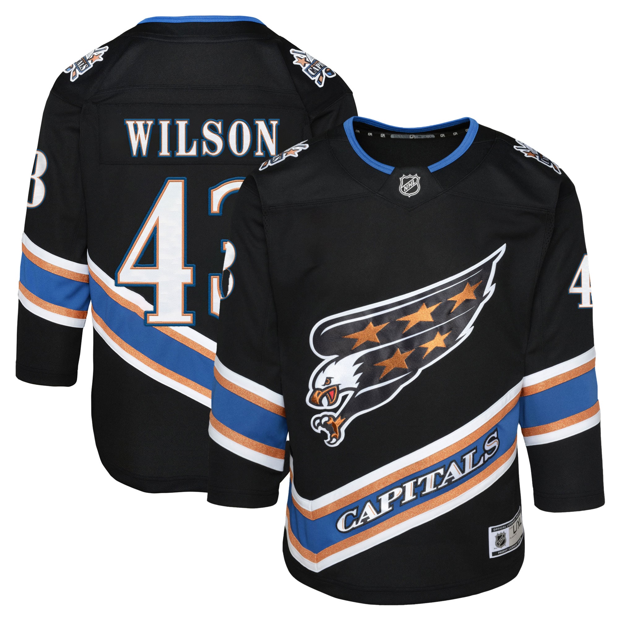 Youth Washington Capitals Tom Wilson Black Alternate 50th Anniversary Premier Player Jersey