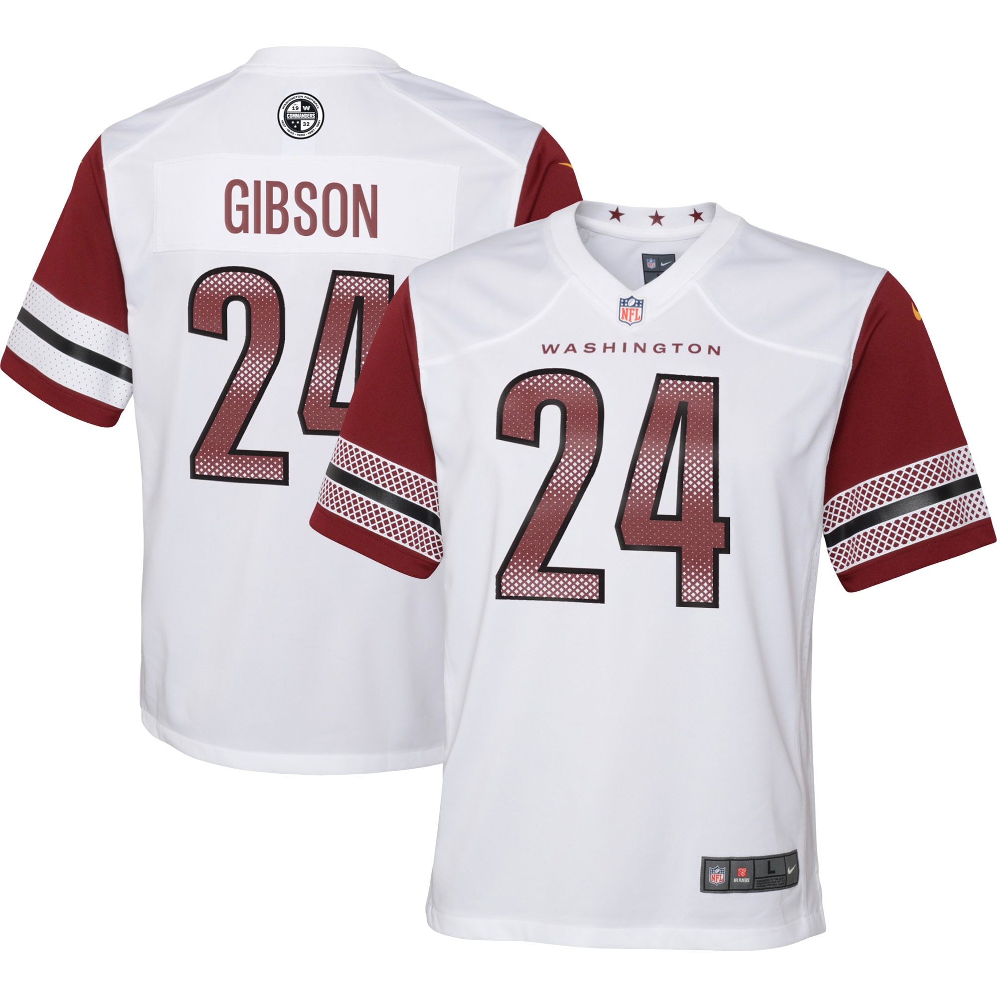 Youth Washington Commanders Antonio Gibson White Game Jersey Js3350