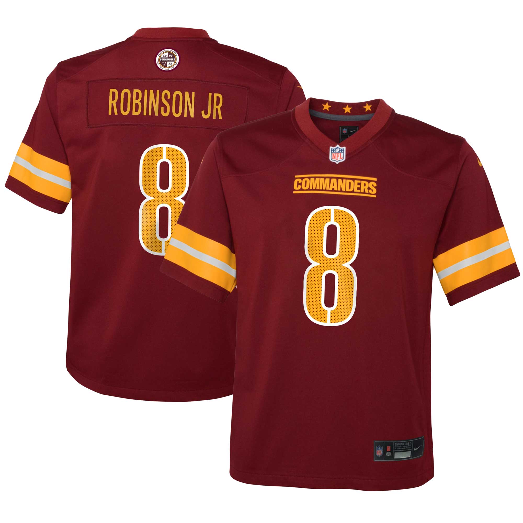 Youth Washington Commanders Brian Robinson Jr. Burgundy Game Jersey Js9257