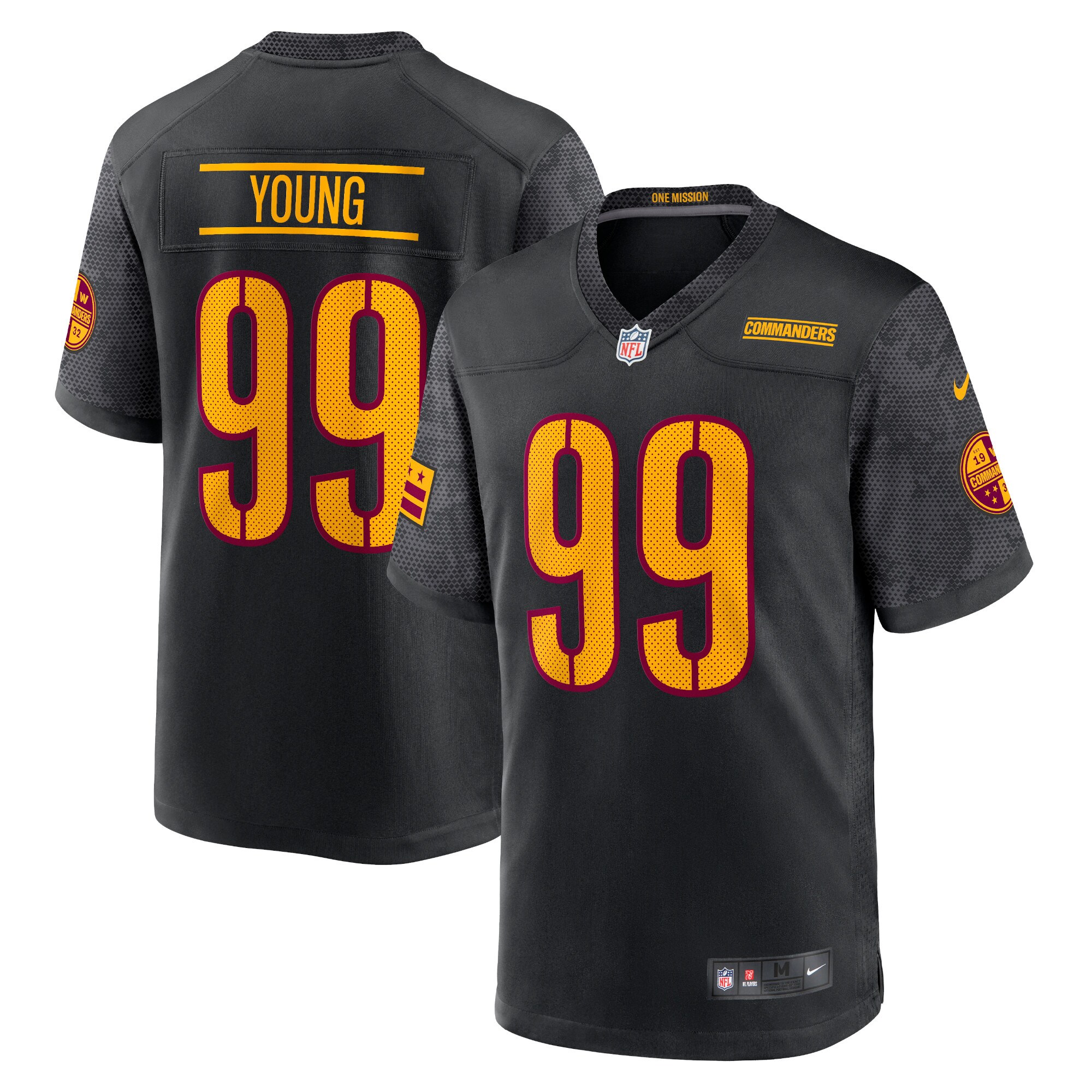 Youth Washington Commanders Chase Young Black Game Jersey Js9534