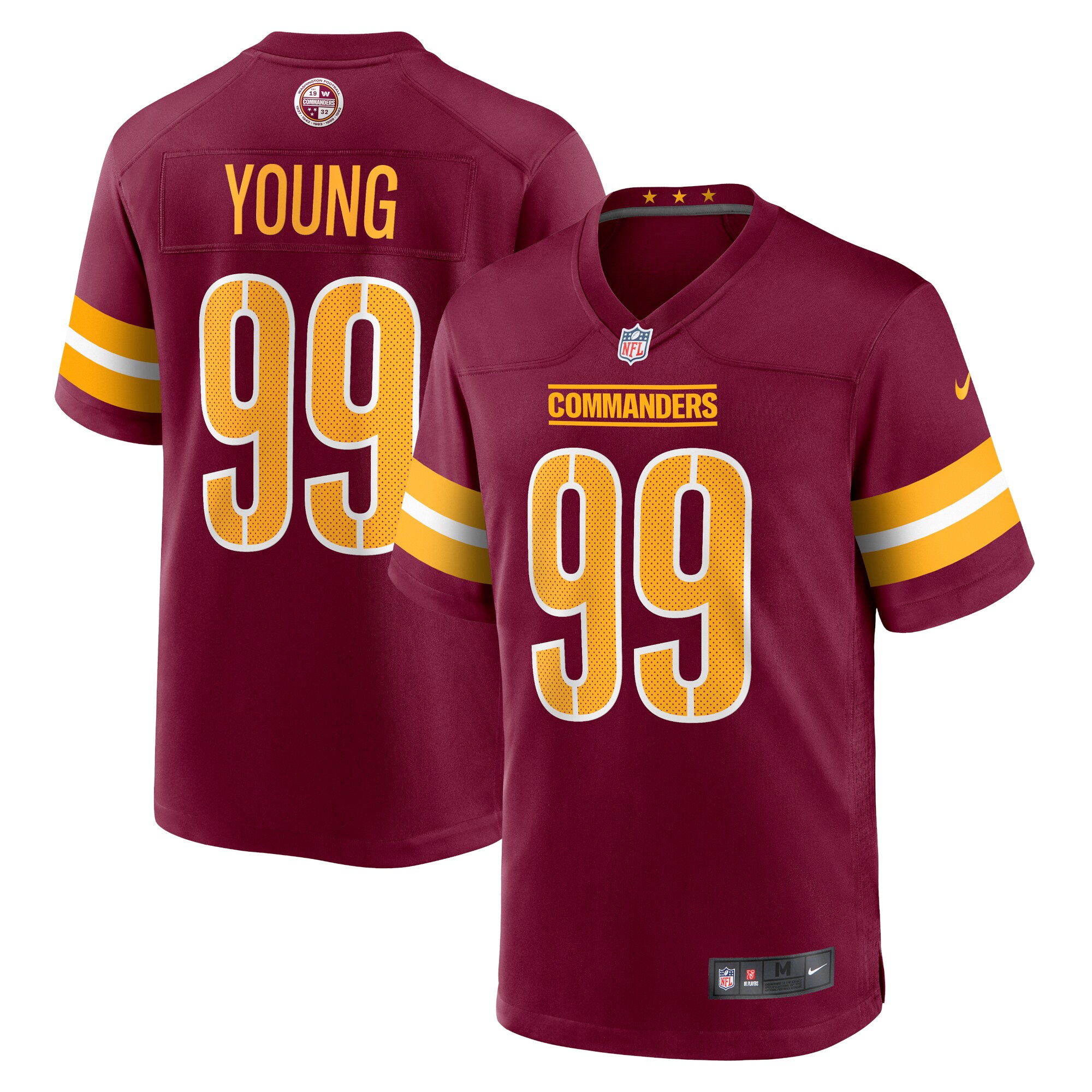 Youth Washington Commanders Chase Young Burgundy Game Jersey Js2155